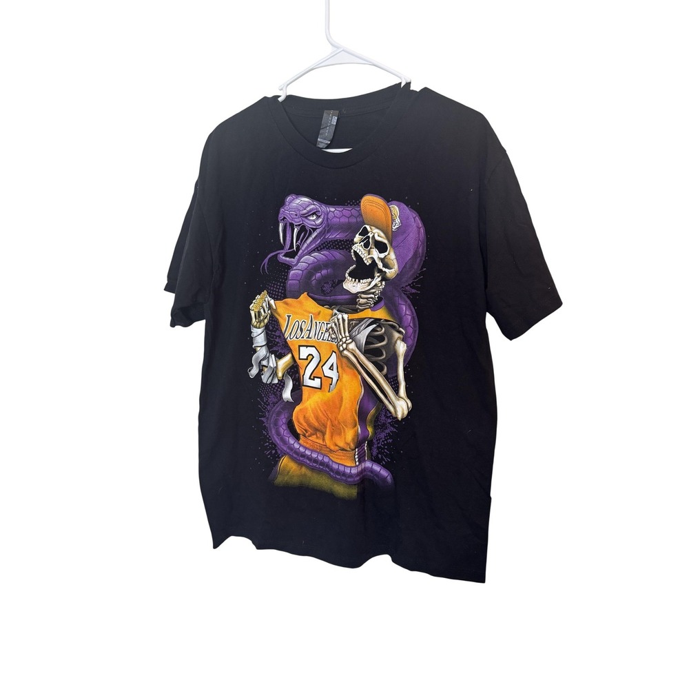 Los Angeles Lakers Shirt Mens Large‎ Black NBA Basketball Kobe Bryant 24 Mamba